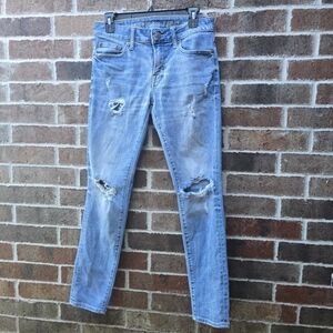 American Eagle Outfitters Blue Distressed Denim Jeans 30x30